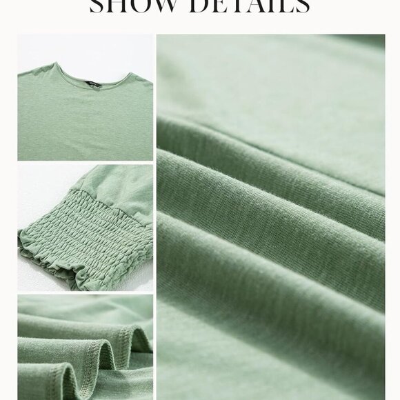 Women's 2025 Fashion Tops 3/4 Sleeve T-Shirts Cute Crewneck Basic Business Tees - Picture 5 of 5